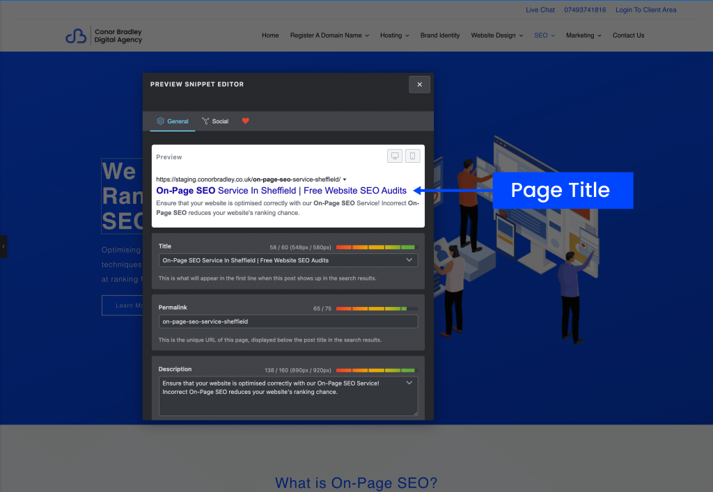 Page Title Diagram Conor Bradley Digital Agency