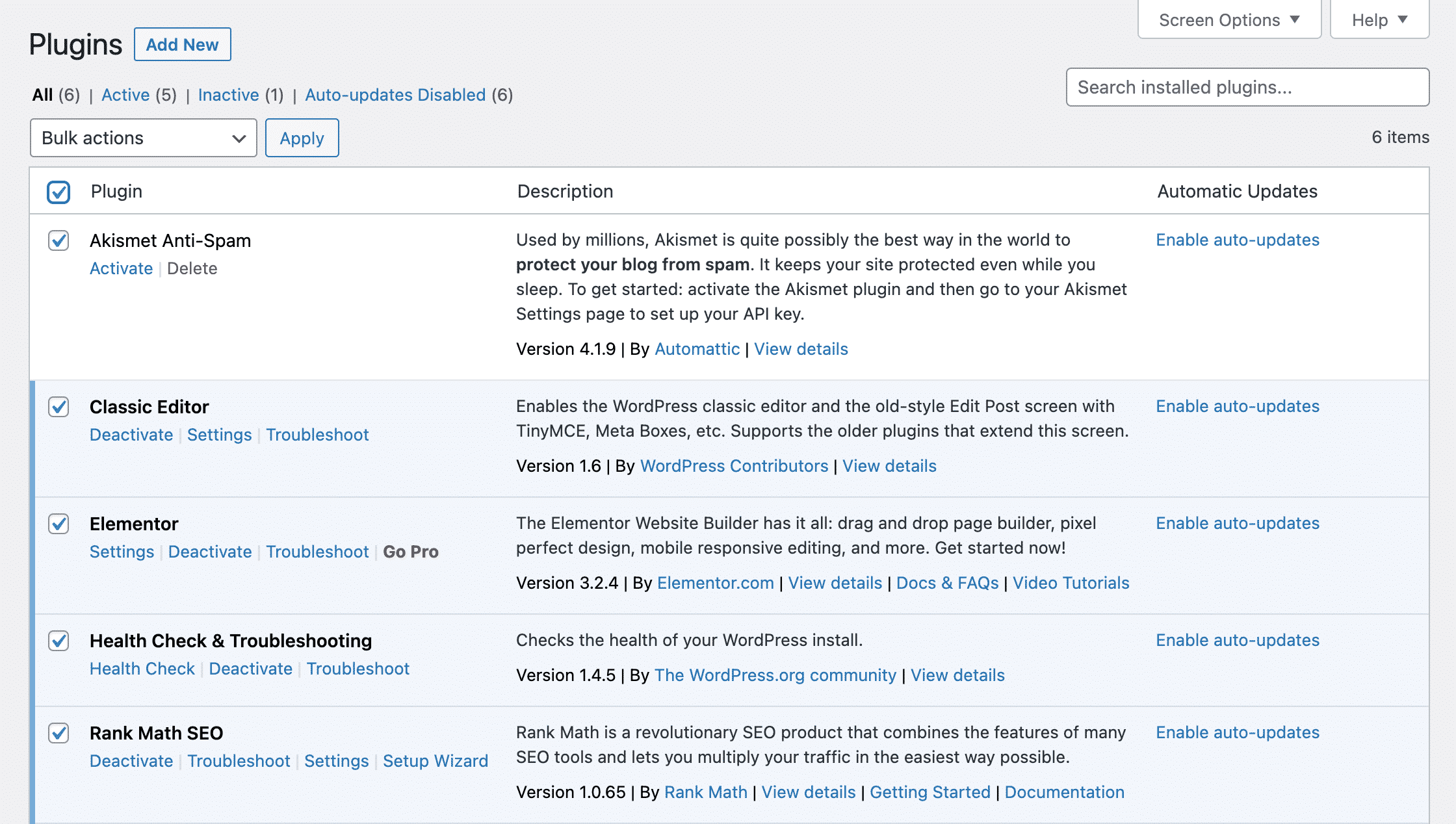 How to disable WordPress plugins Bulk selecting plugins to deactivate in wordpress conor bradley digital agency