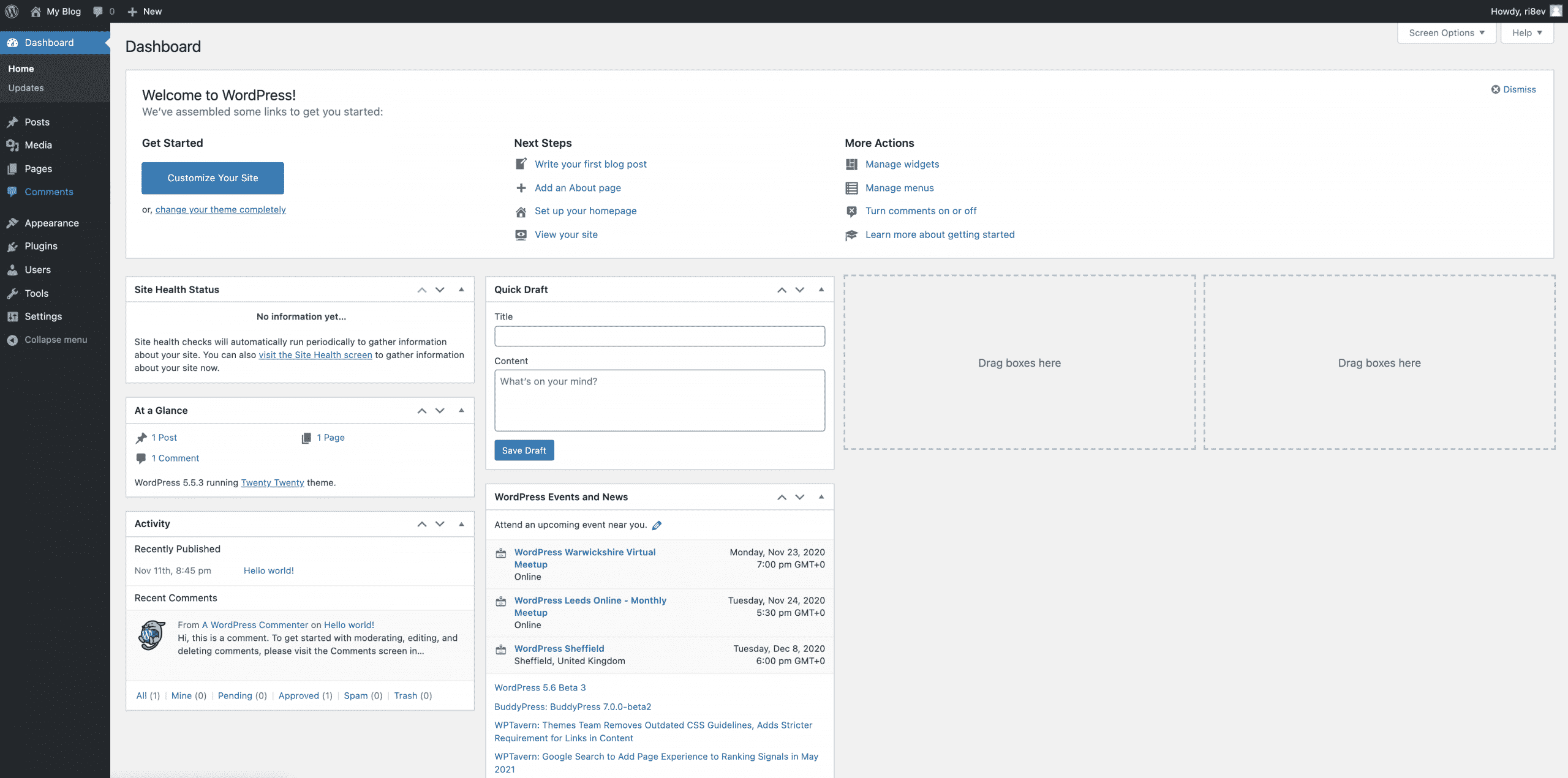How To Delete WordPress Comments Clicking on comments in the wordpress sidebar menu conor bradley digital agency