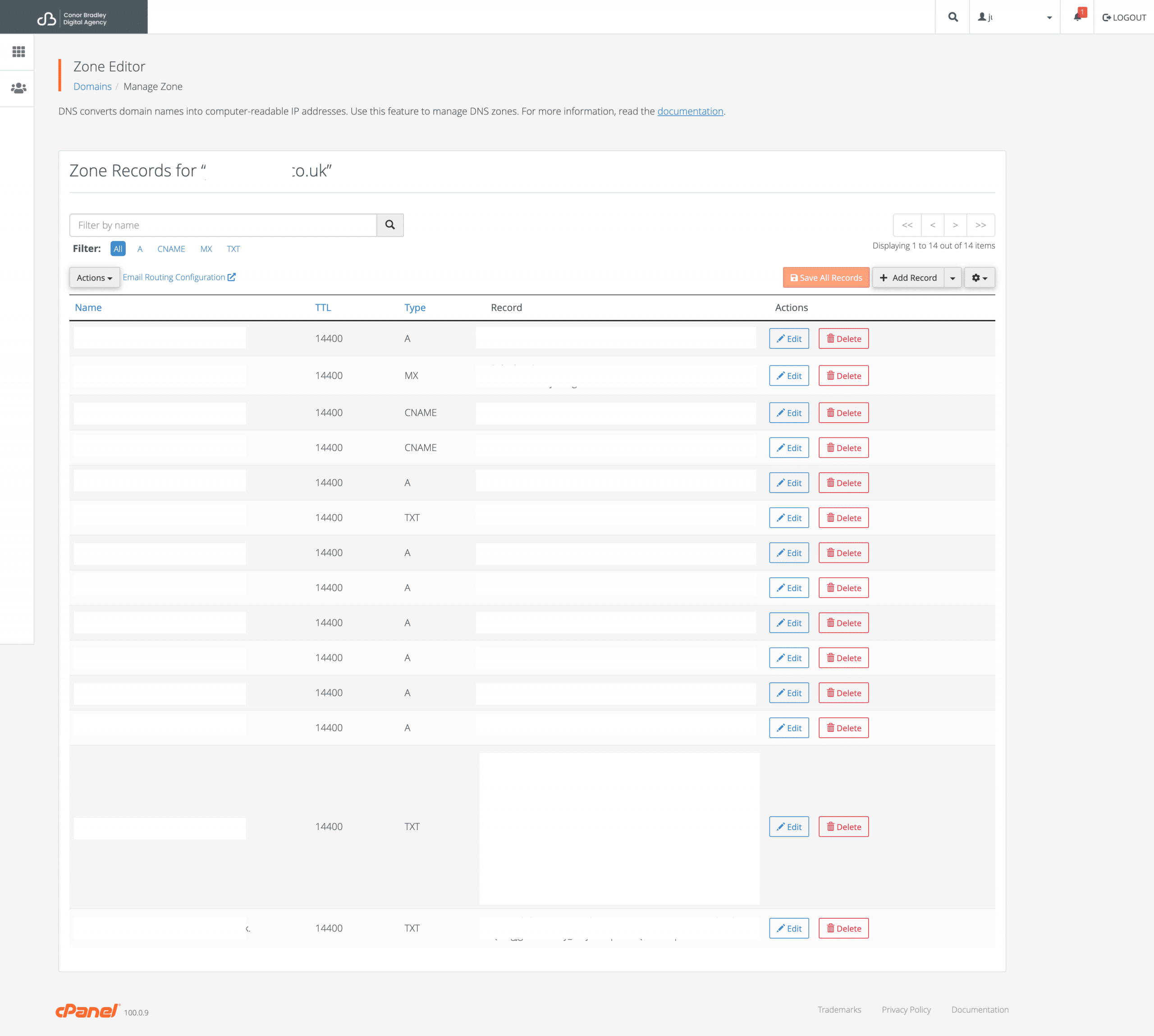 Domain management for Codex website hosting