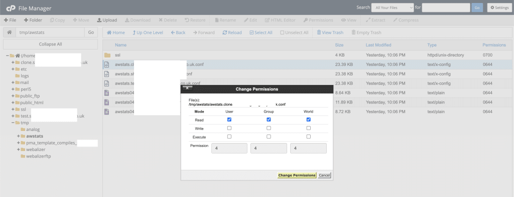 Editing AWStats permissions Conor Bradley Digital Agency 1