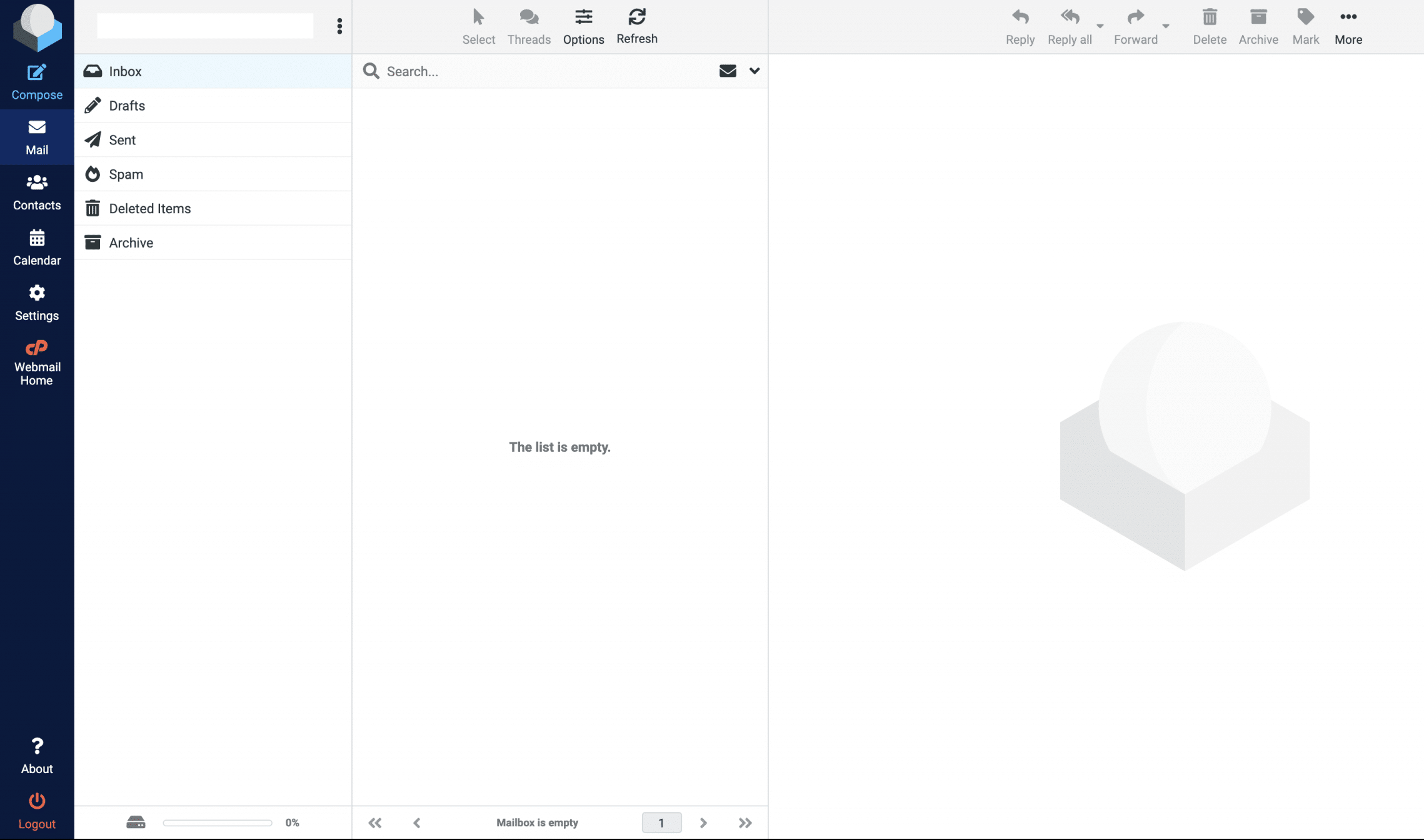 Email management for a Codex website domain