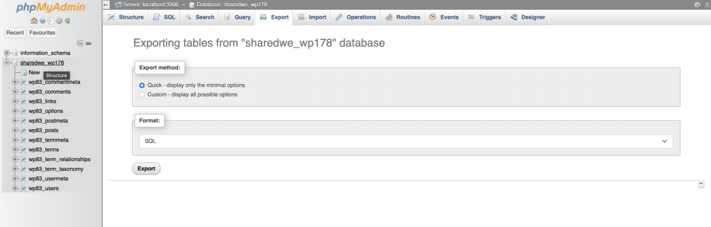 How to Import and Export MySQL Databases Easily Exporting A Database In PHPMyAdmin Conor Bradley Digital Agency
