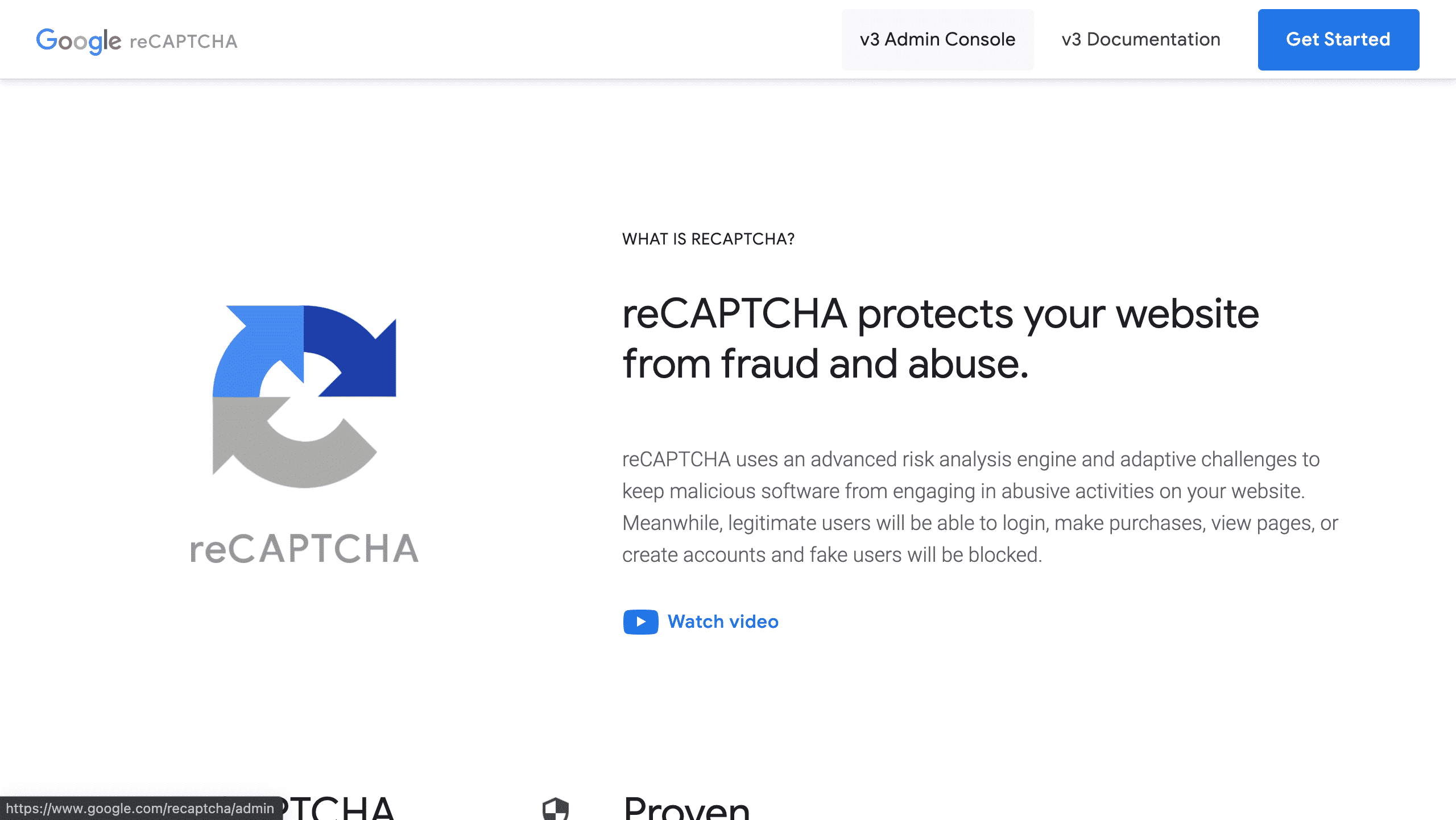 Google reCaptcha homepage screenshot conor bradley digital agency