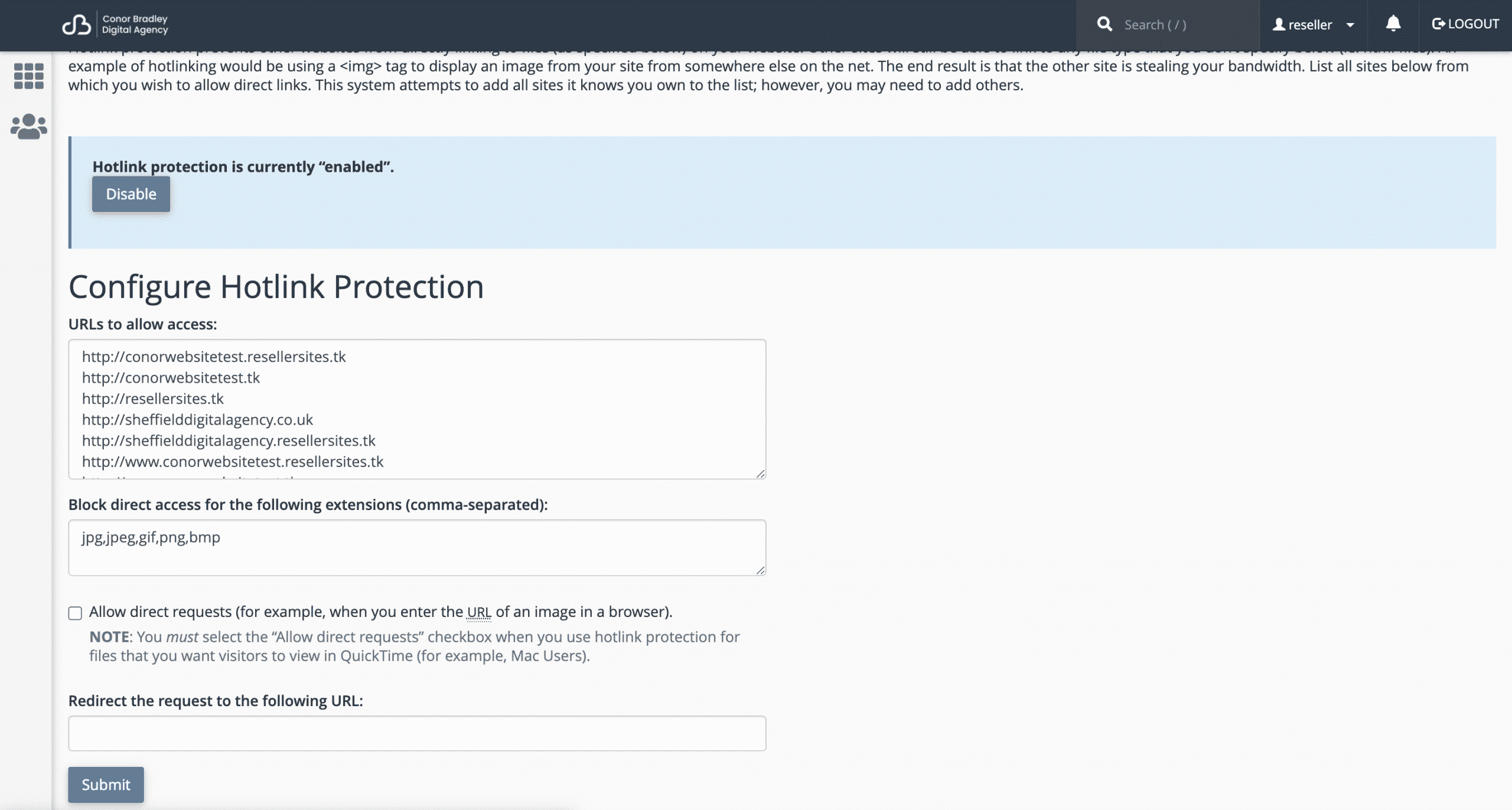 How to disabel hotlink protection in cPanel conor bradley digital agency