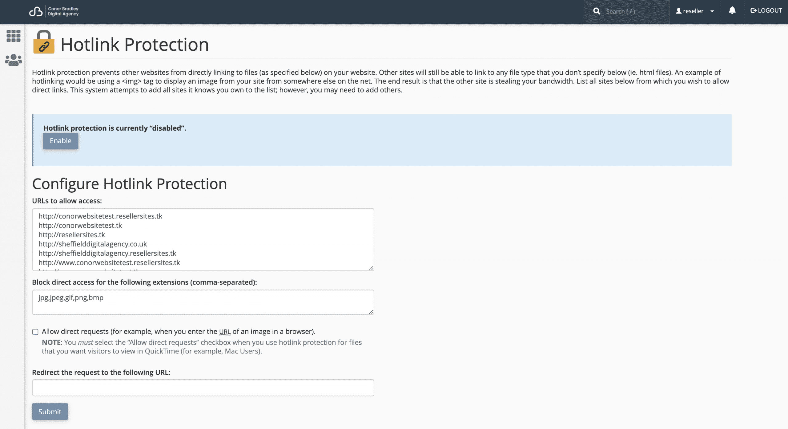 How to enable hotlink protection in cPanel conor bradley digital agency