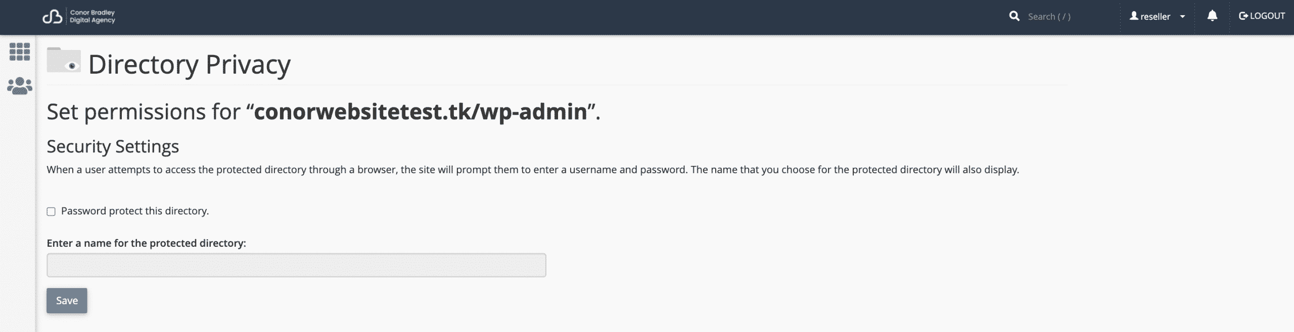 How to remove the password protection to a directory in cPanel conor bradley digital agency