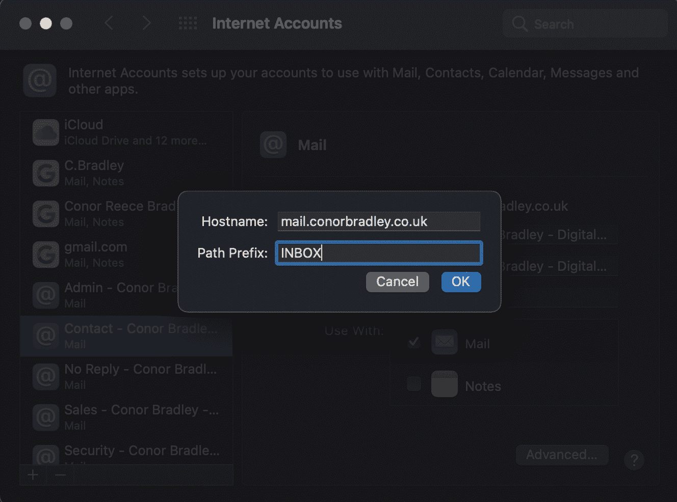 Messages arent copying to the Sent folder on Mac Mail adding INBOX in path prefix conor bradley digital agency