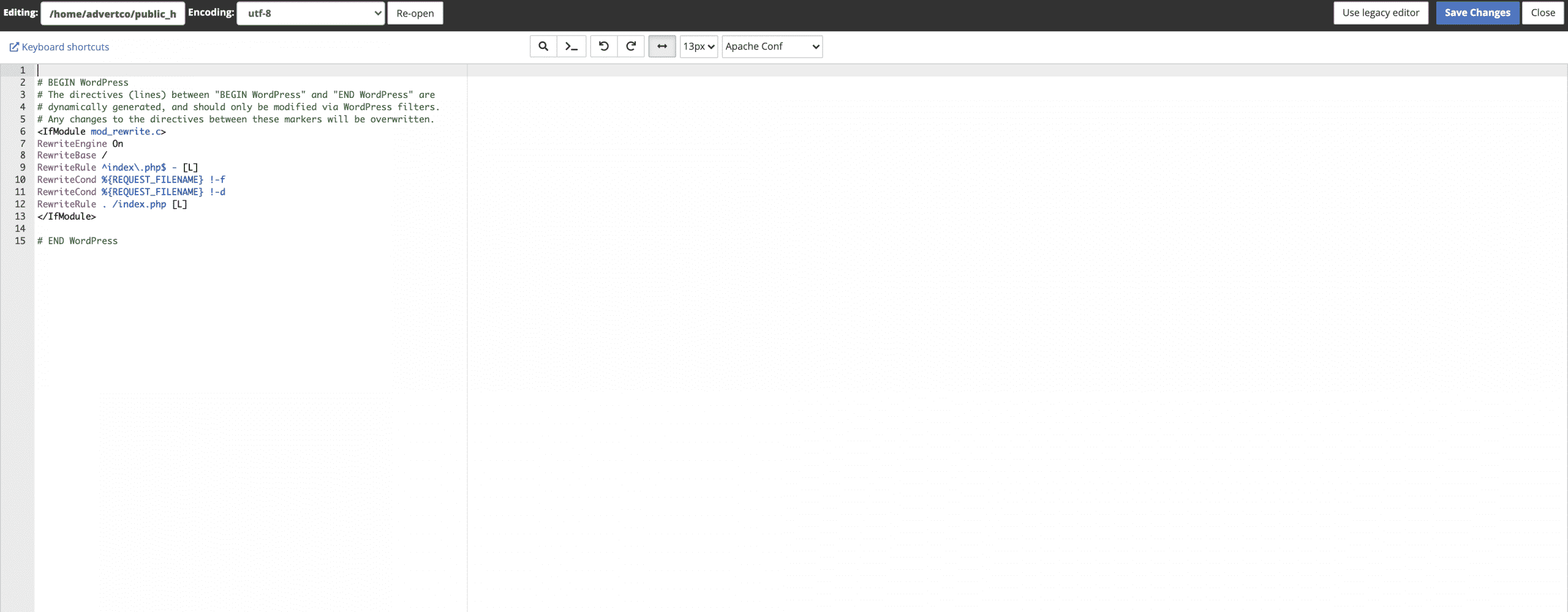 Opening the .htaccess file then typing in the following code Conor Bradley Digital Agency