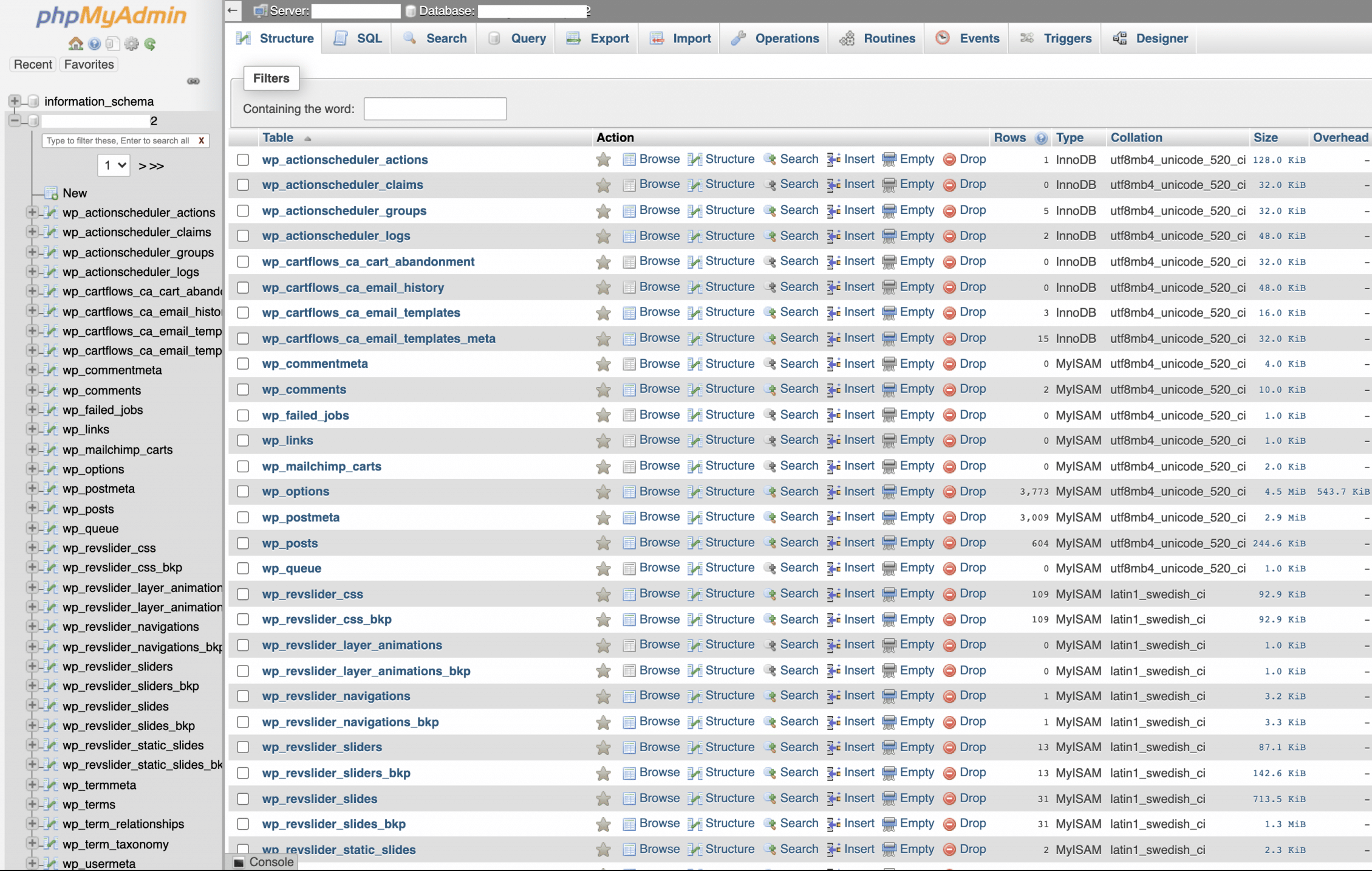 Database management for advanced Codex website projects