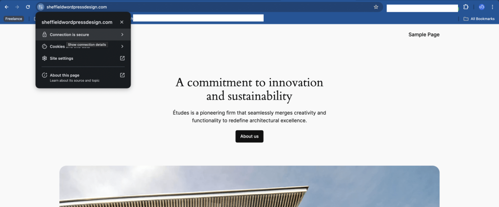 Showing website is secure screenshot conor bradley digital agency 1