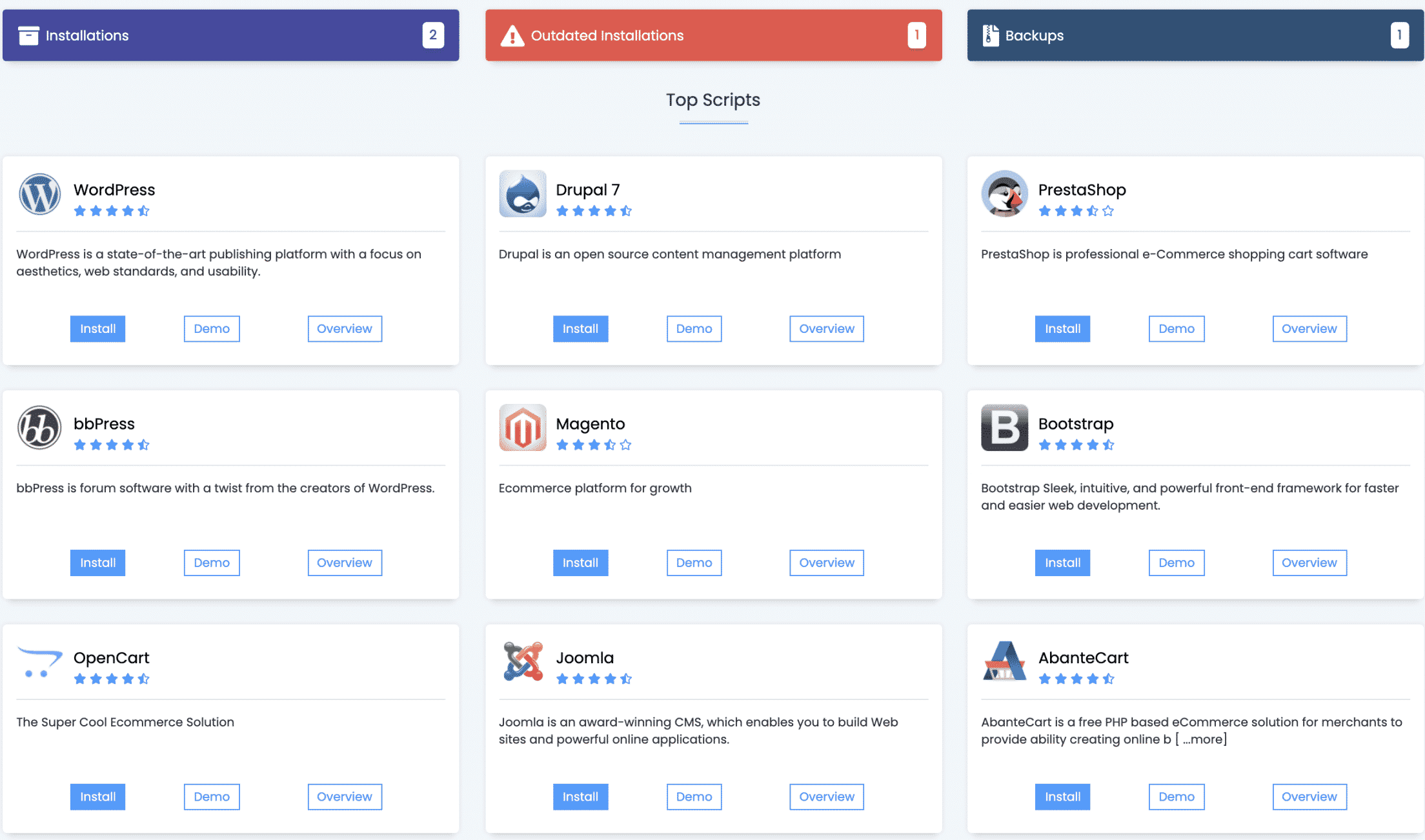 App installer for WordPress alongside Codex website hosting