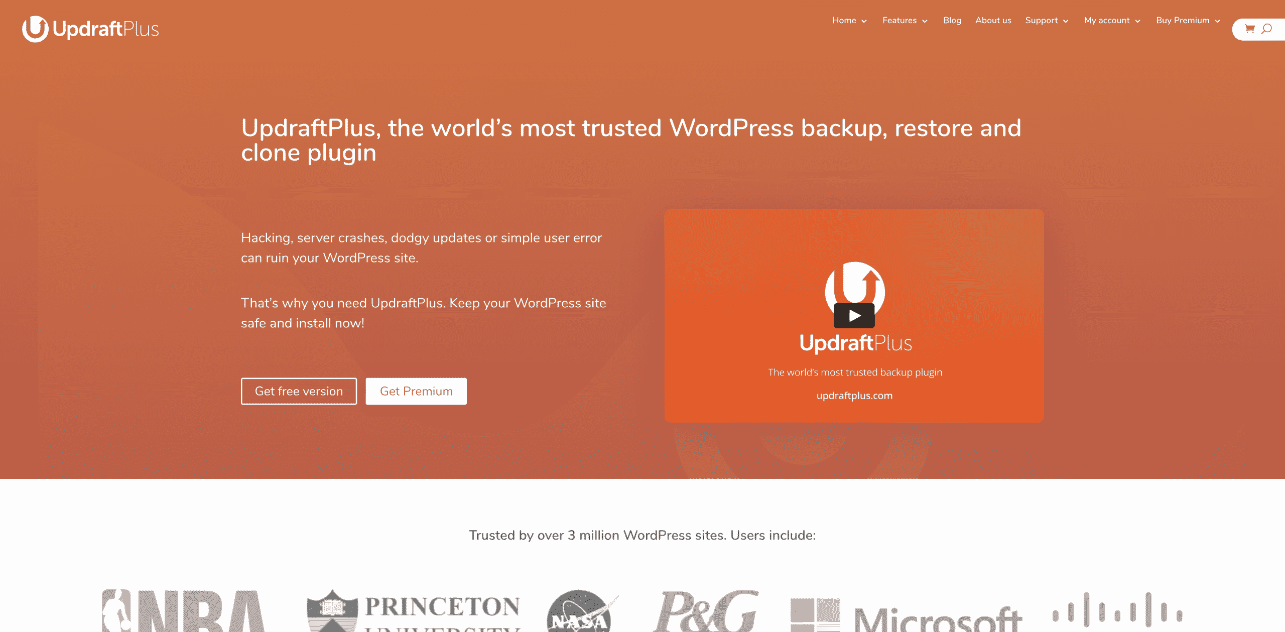 UpDraftPlus website screenshot Conor Bradley Digital Agency