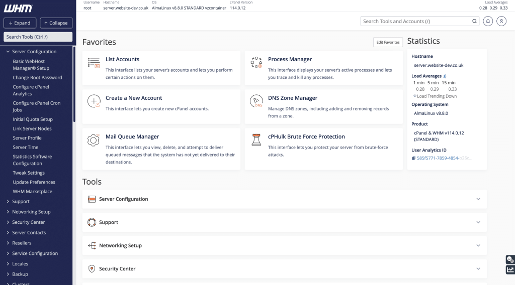 WHMcPanel Screenshot for VPS Management