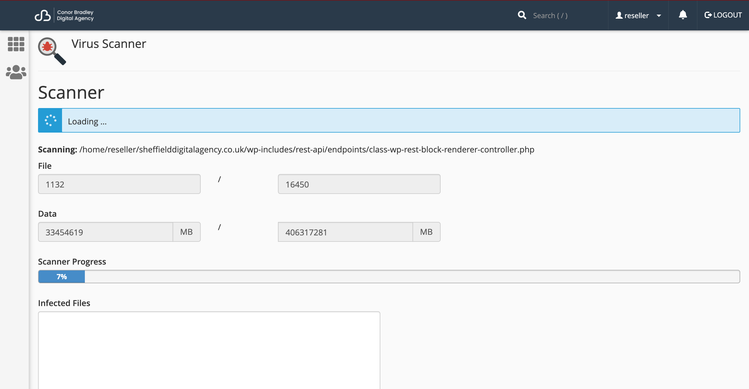 cPanel virus scanner conor bradley digital agency