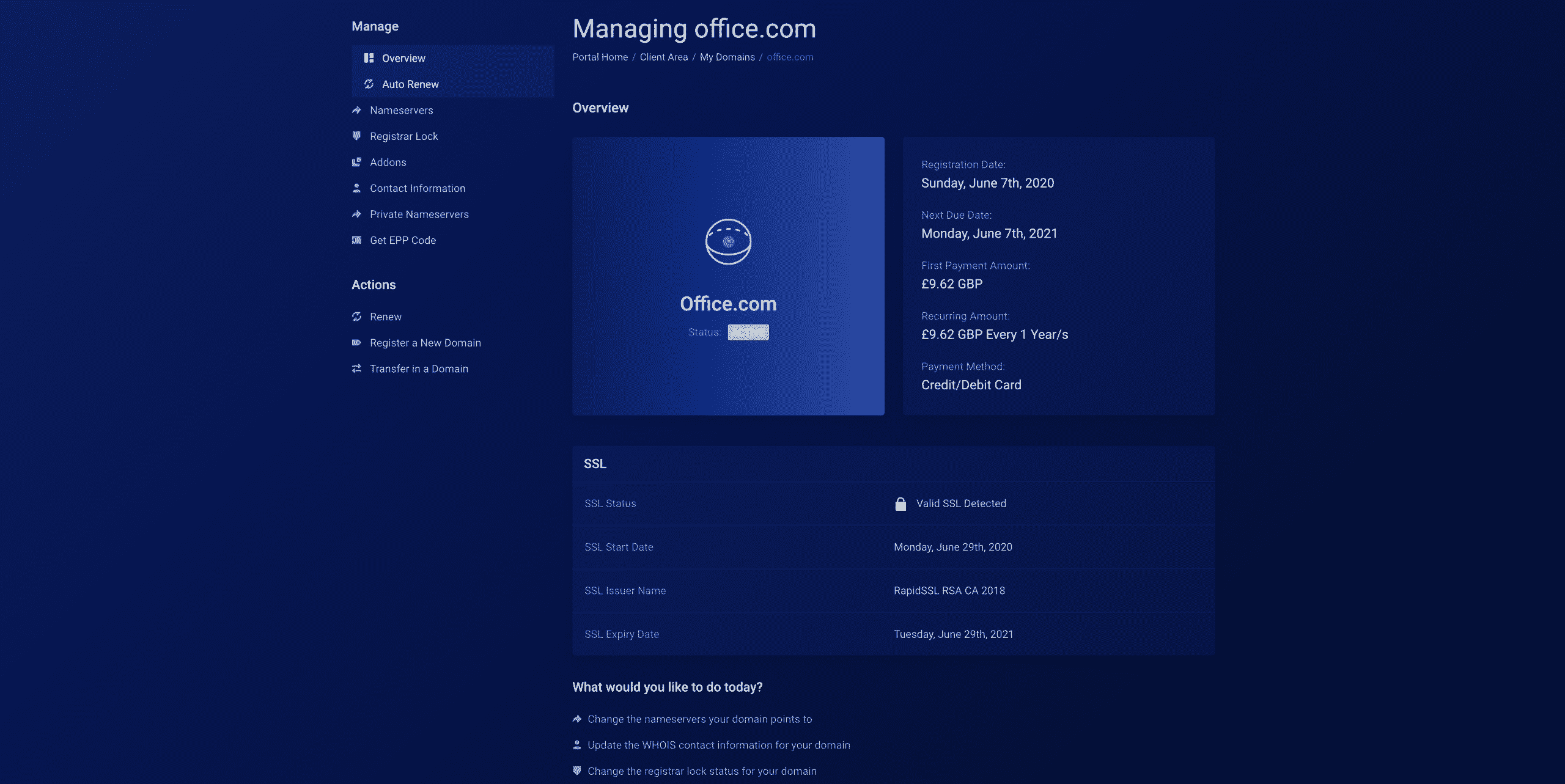clicking on auto renew on the left hand menu conor bradley digital agency