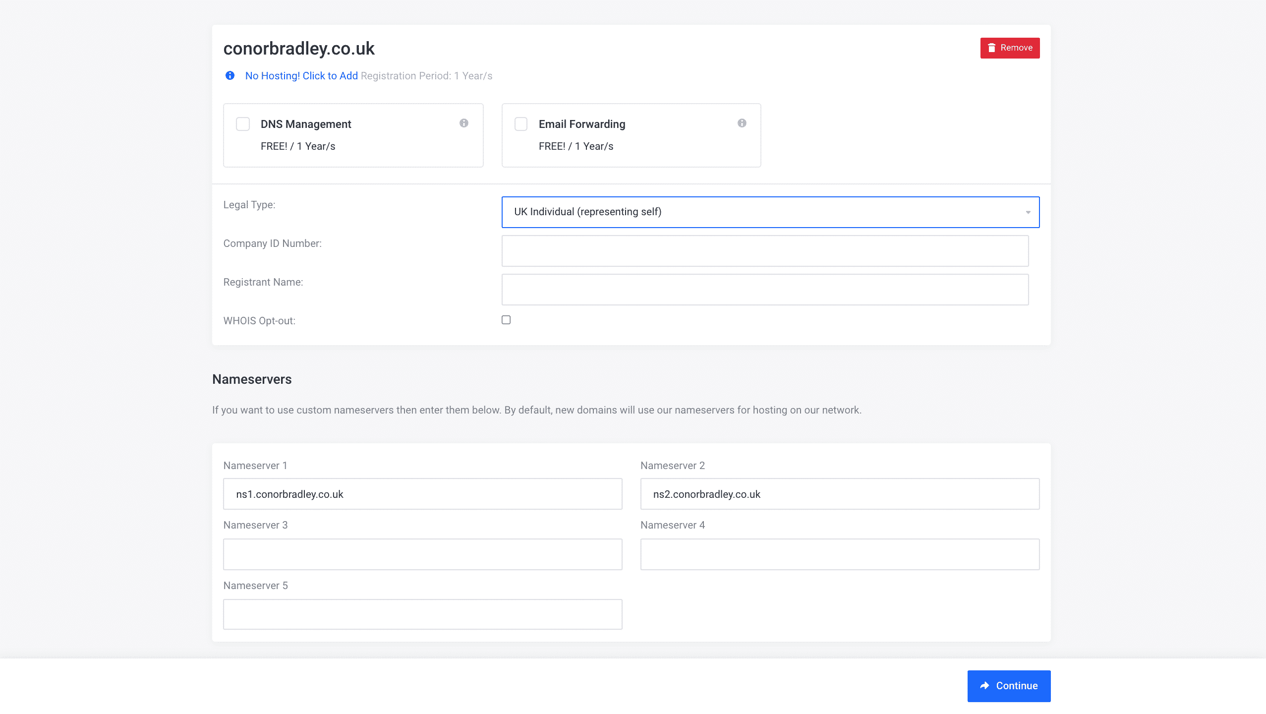 entering information for the domain transfer conor bradley sheffield digital agency