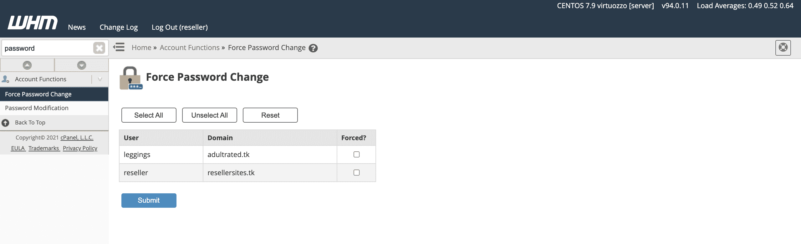 forcing a password change in WHM conor bradley digital agency
