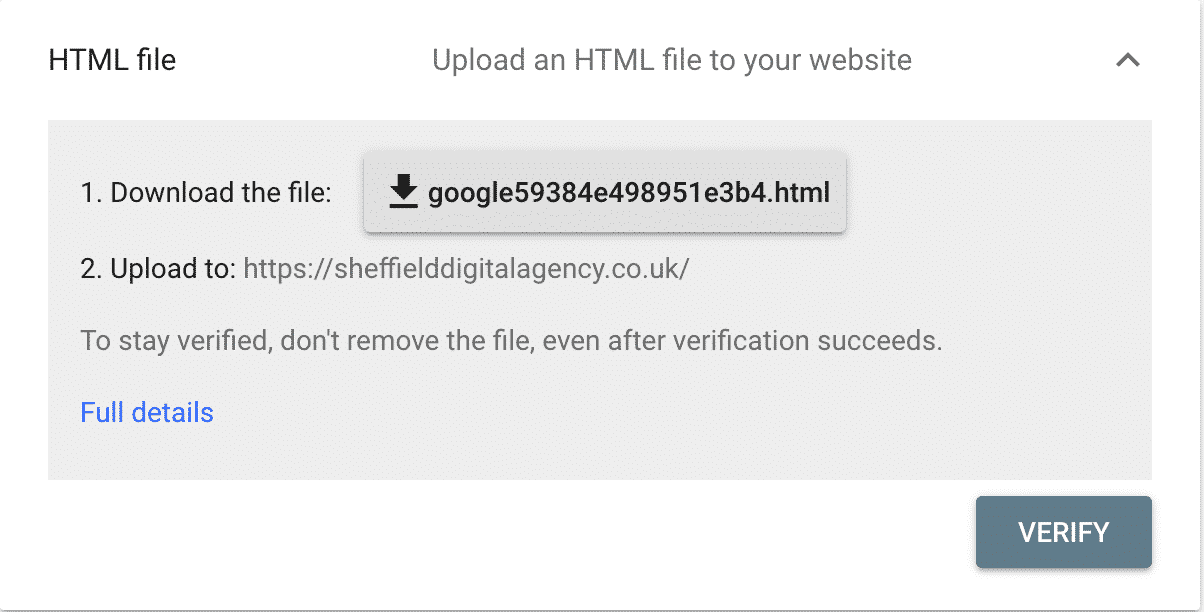 How to verify site ownership with Google html file for google search console conor bradley digital agency