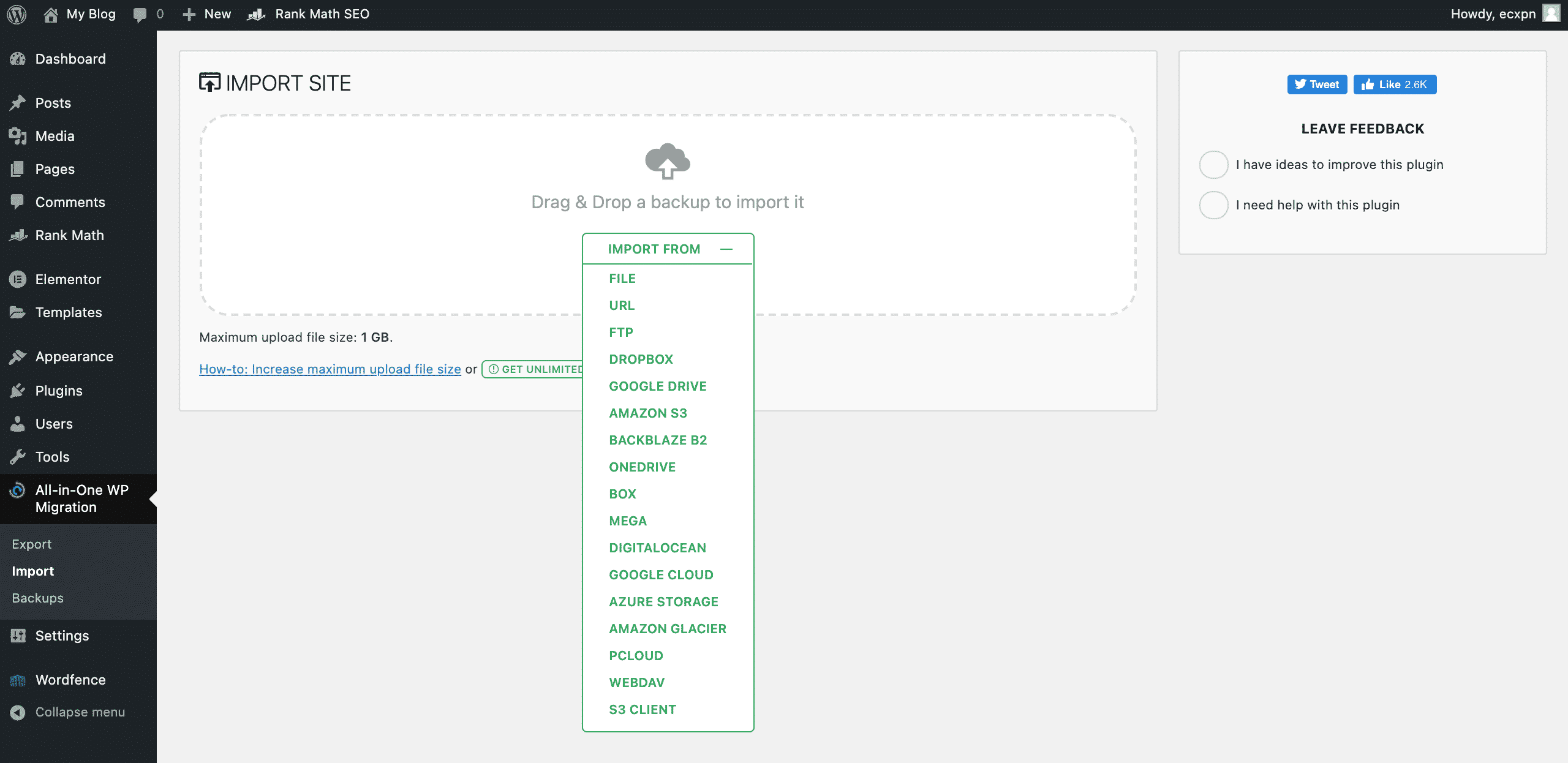 importing a wordpress site using all in one wp migration conor bradley digital agency