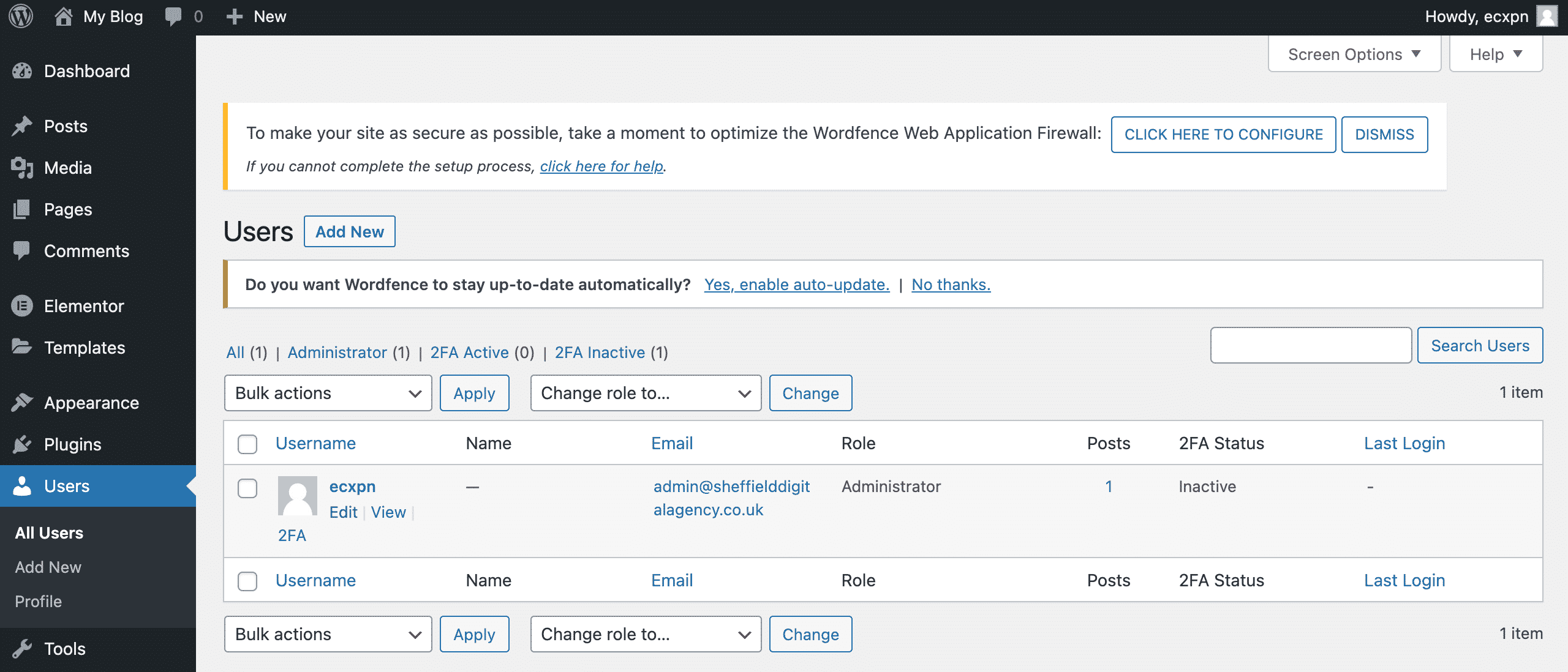 How to reset a WordPress administrator password pressing edit on all users in wordpress conor bradley digital agency