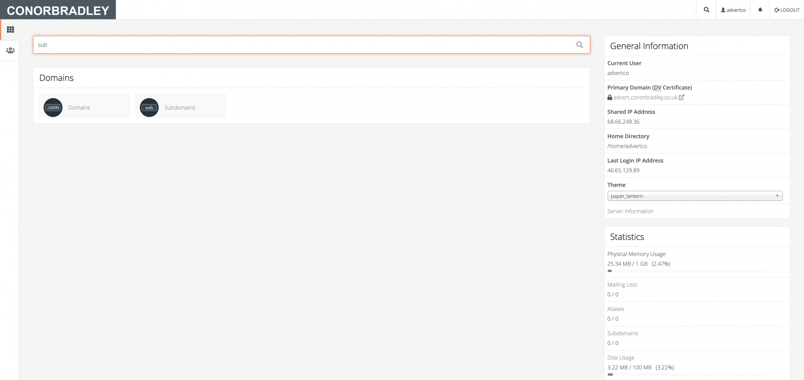 searching for subdomain in c panel conor bradley digital agency