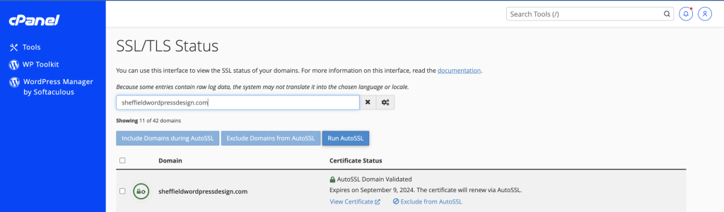 successful autossl installation screenshot conor bradley digital agency 1