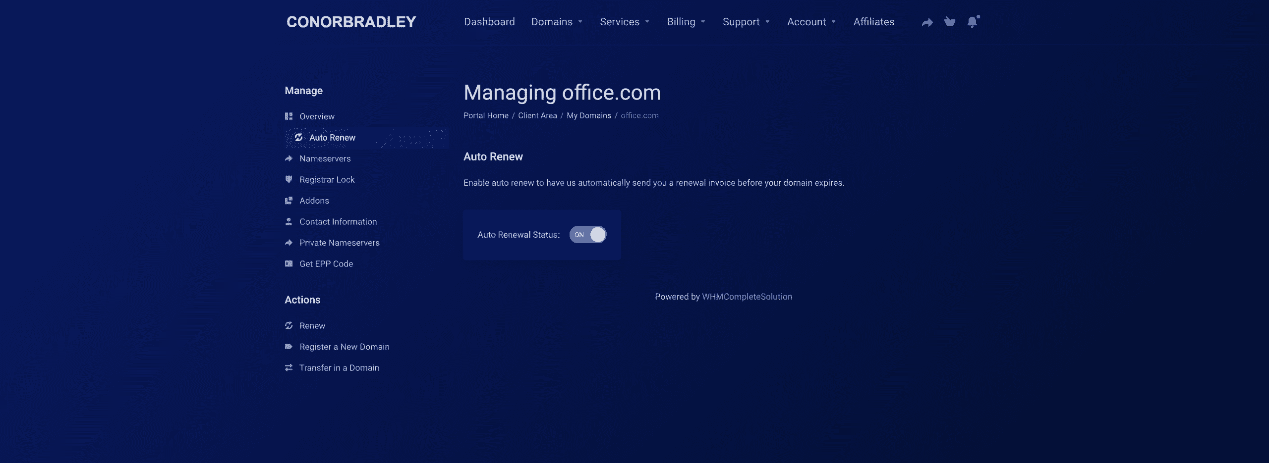 turning auto renewal on conor bradley digital agency